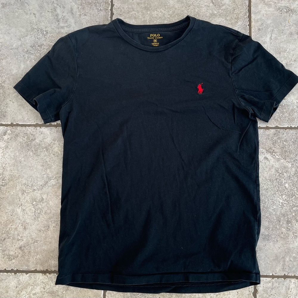 Ralph Lauren black t shirt with red logo